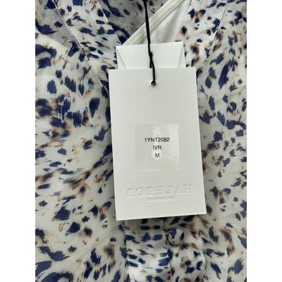 NWT Hale Bob Womens‎ Tops Flared Sleeve V-Neck Button Front Printed Ivory Size M - Picture 12 of 13